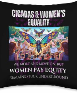 Cicadas : Women Pay Equity Stuck Underground Throw Pillow