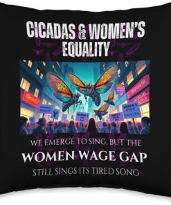 Cicadas : Wage Gap Sings Tired Song Throw Pillow