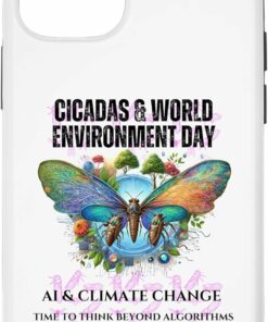 Cicadas on the impact of AI on Climate iPhone Cases