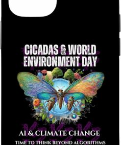 Cicadas on the impact of AI on Climate-DARK iPhone Cases