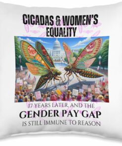 Cicadas : 17 Years Later, Pay Gap Remains Throw Pillow