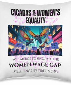 Cicadas : Wage Gap Sings Tired Song Throw Pillow