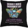 Cicadas on the impact of AI on Climate-DARK Throw Pillow