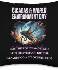Cicada Forest Magic Throw Pillow