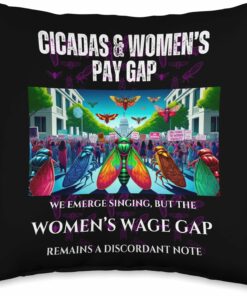 Singing Cicadas, Discordant Wage Gap Throw Pillow
