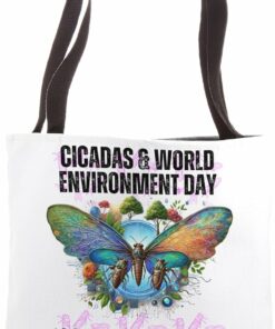 Cicadas on the impact of AI on Climate Tote Bag