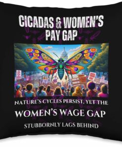Cicadas : Nature Cycles, Wage Gap Lags Throw Pillow
