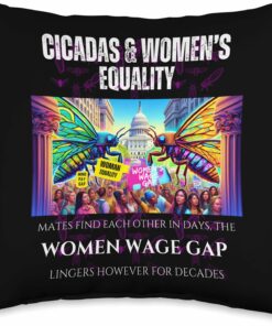 Cicadas : Women's Wage Gap Lingers for Decades Throw Pillow