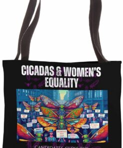 Close the Wage Gap, Cicadas and Women Sing Tote Bag