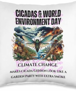Cicadas raising Climate Change awareness-LIGHT Throw Pillow