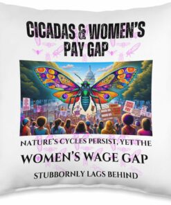 Cicadas : Nature Cycles, Wage Gap Lags Throw Pillow