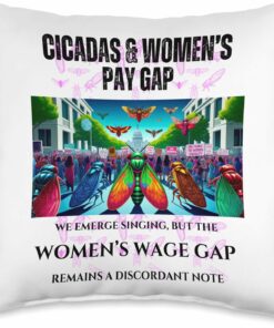 Singing Cicadas, Discordant Wage Gap Throw Pillow