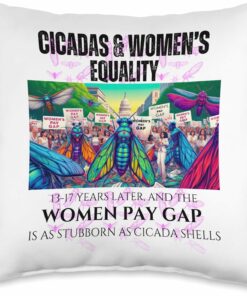 Cicadas : Pay Gap Stubborn as Cicada Shells Throw Pillow