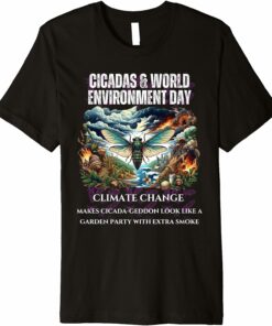 Cicadas raising Climate Change awareness-DARK T-Shirt