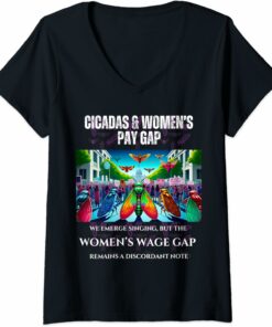 Singing Cicadas, Discordant Wage Gap V-Neck T-Shirt