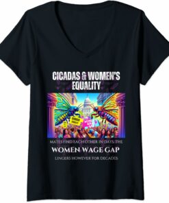 Cicadas : Women's Wage Gap Lingers for Decades V-Neck T-Shirt