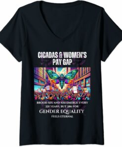Cicadas Broods Emerge, Gender Equality Feels Eternal V-Neck T-Shirt