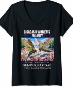 Cicadas : 17 Years Later, Pay Gap Remains V-Neck T-Shirt