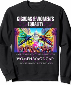 Cicadas : Women's Wage Gap Lingers for Decades Sweatshirt