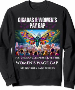 Cicadas : Nature Cycles, Wage Gap Lags Sweatshirt