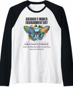 Cicadas on the impact of AI on Climate Raglan T-Shirt