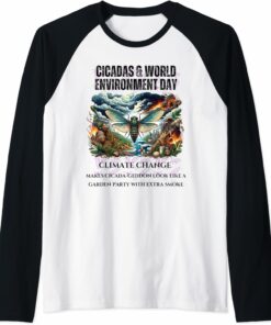 Cicadas raising Climate Change awareness-LIGHT Raglan T-Shirt