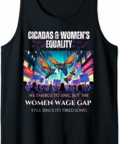 Cicadas : Wage Gap Sings Tired Song Tank Top T-Shirt