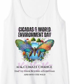 Cicadas on the impact of AI on Climate Tank Top T-Shirt