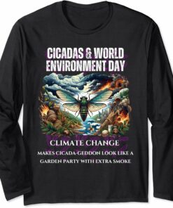 Cicadas raising Climate Change awareness-DARK Long Sleeve T-Shirt