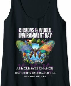 Cicadas on the impact of AI on Climate-DARK Tank Top T-Shirt
