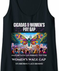 Cicadas : Nature Cycles, Wage Gap Lags Tank Top T-Shirt
