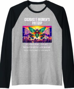 Thriving Cicadas, Stuck Women Leadership Raglan T-Shirt