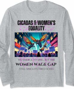 Cicadas : Wage Gap Sings Tired Song Long Sleeve T-Shirt