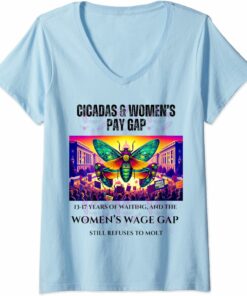 Cicadas Waiting Years, Wage Gap Unmoved V-Neck T-Shirt