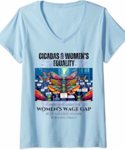 Cicadas : Close the Wage Gap, Cicadas and Women Sing V-Neck T-Shirt
