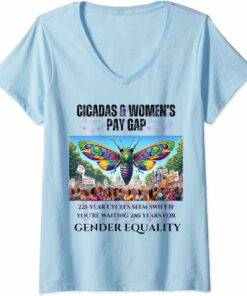 Cicadas : 221-Year Cycles, 286 for Gender Equality V-Neck T-Shirt