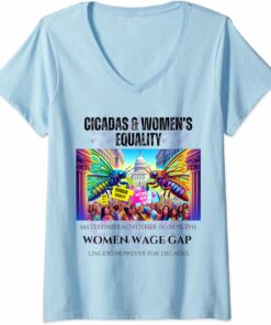 Cicadas : Women's Wage Gap Lingers for Decades V-Neck T-Shirt
